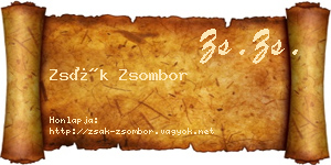 Zsák Zsombor névjegykártya